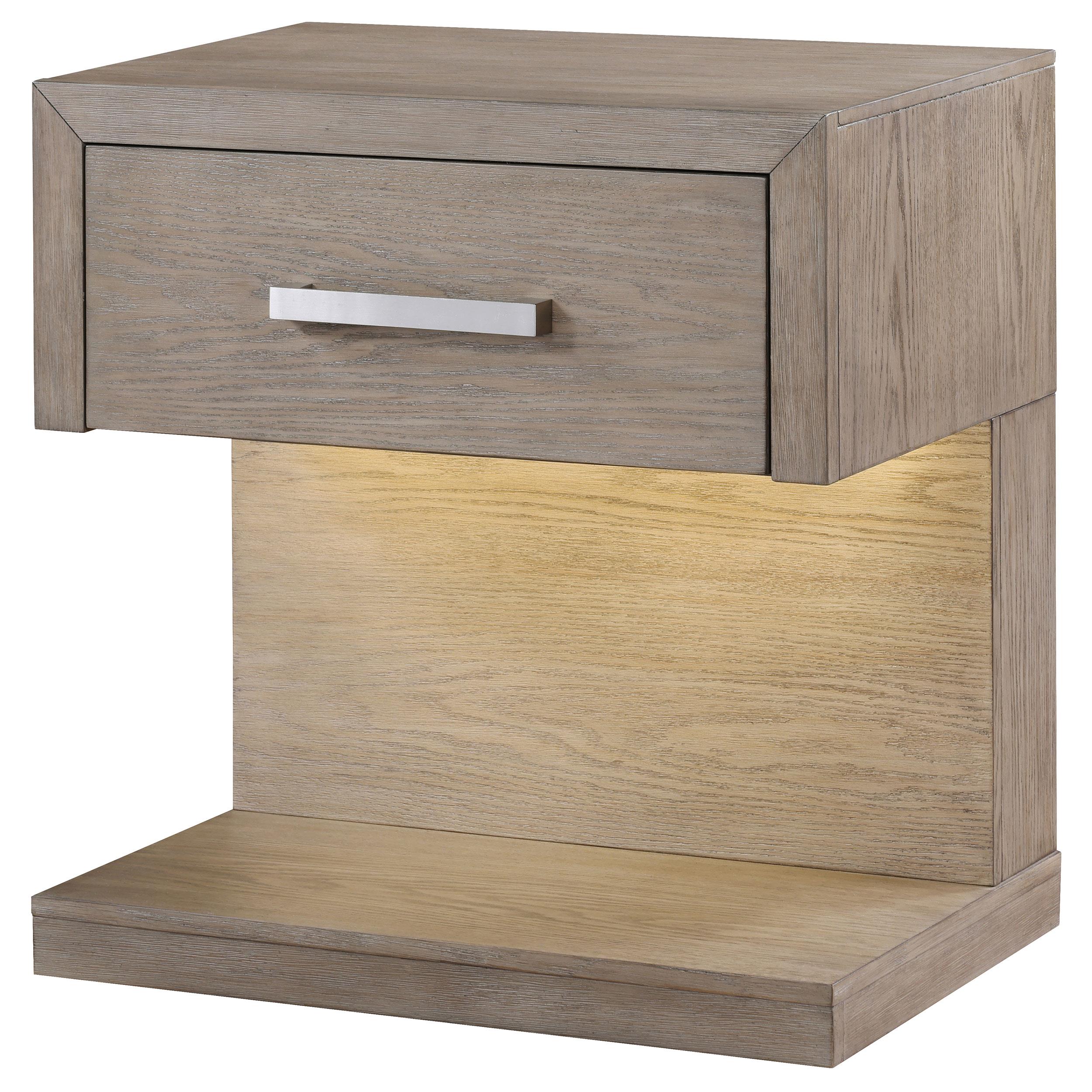 Kenora 1-drawer Nightstand Bedside Table Barley Brown - 224852