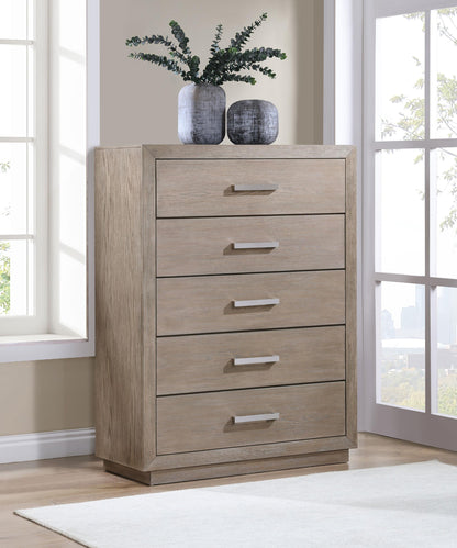 Kenora 5-drawer Bedroom Chest Barley Brown - 224855