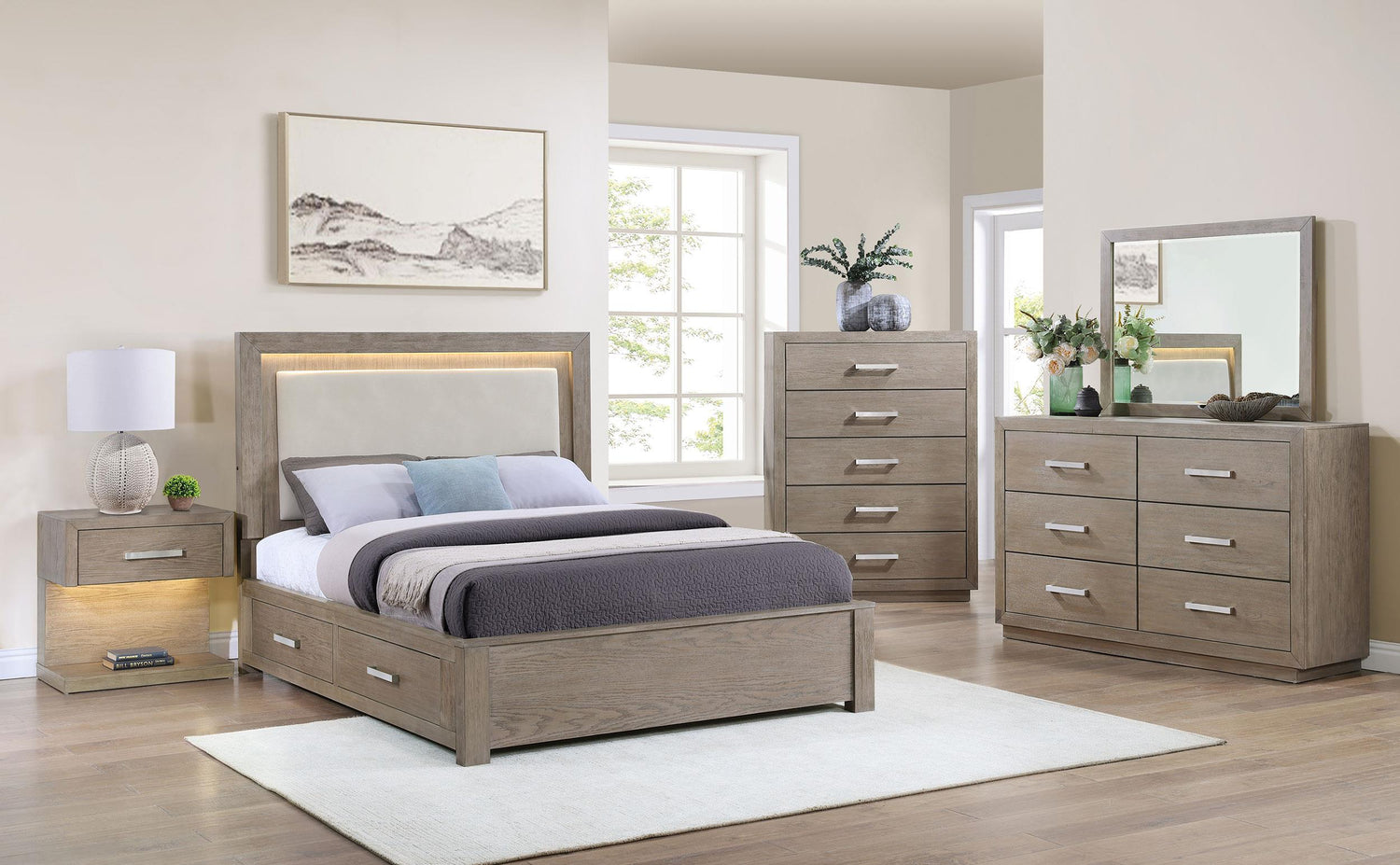Kenora 5-piece Queen Bedroom Set Barley Brown - 224850Q-S5