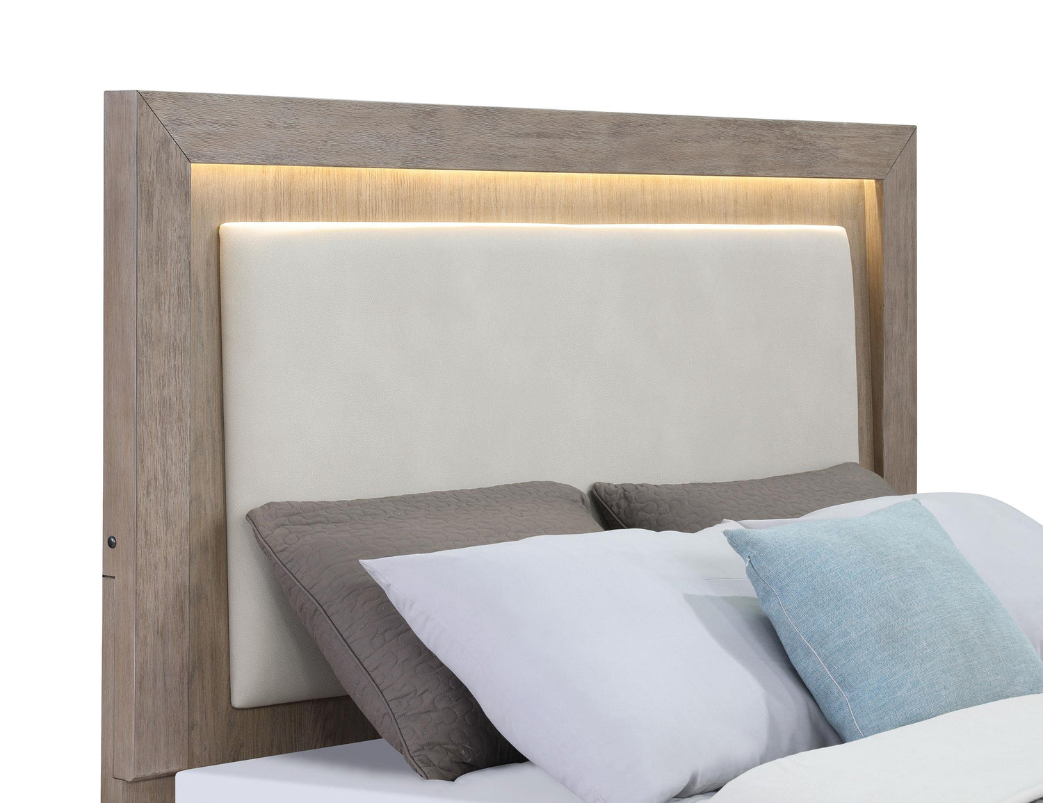 Kenora 56-inch Queen LED Storage Bed Barley Brown - 224850Q