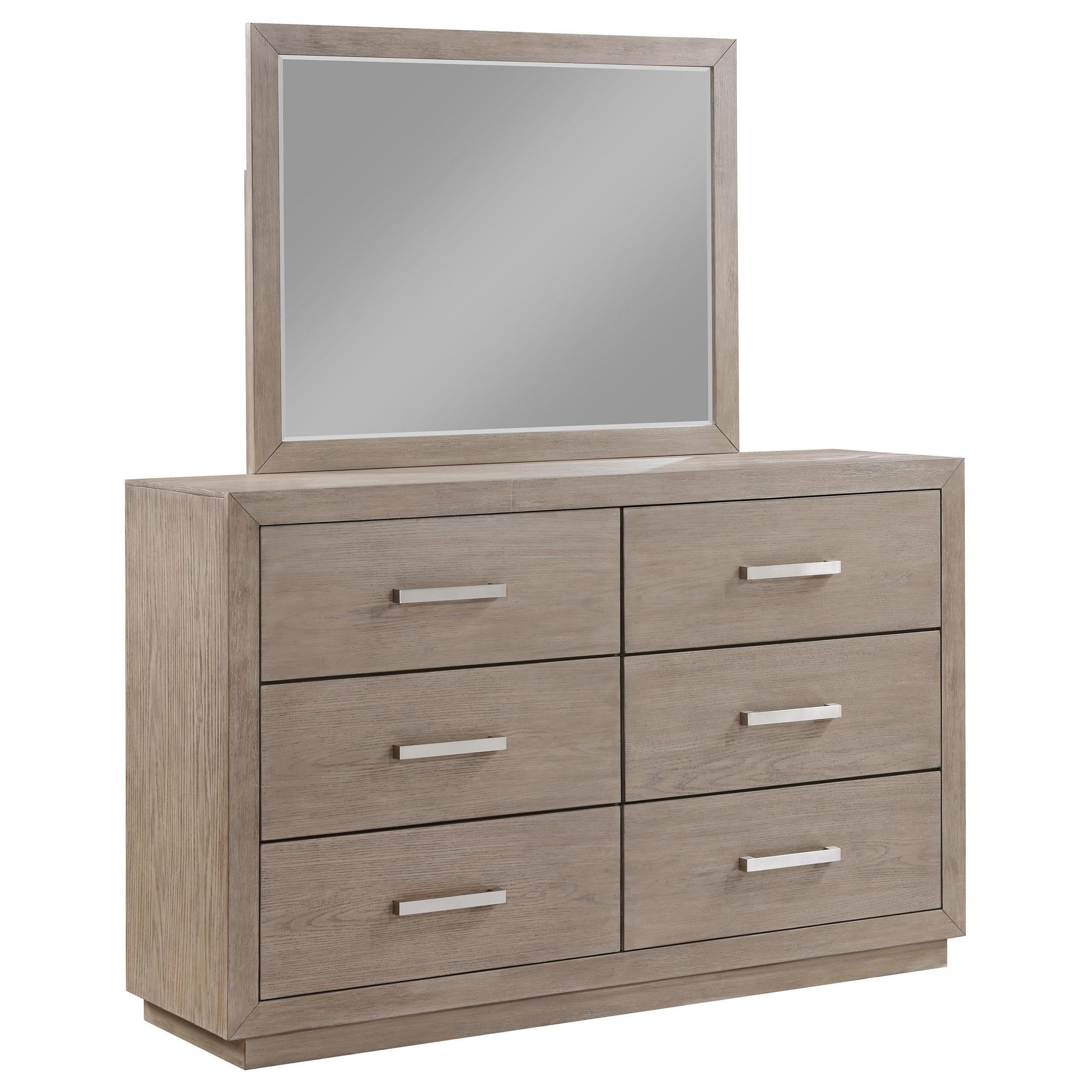Kenora 6-drawer Dresser and Mirror Barley Brown - 224853M