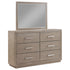 Kenora 6-drawer Dresser and Mirror Barley Brown - 224853M