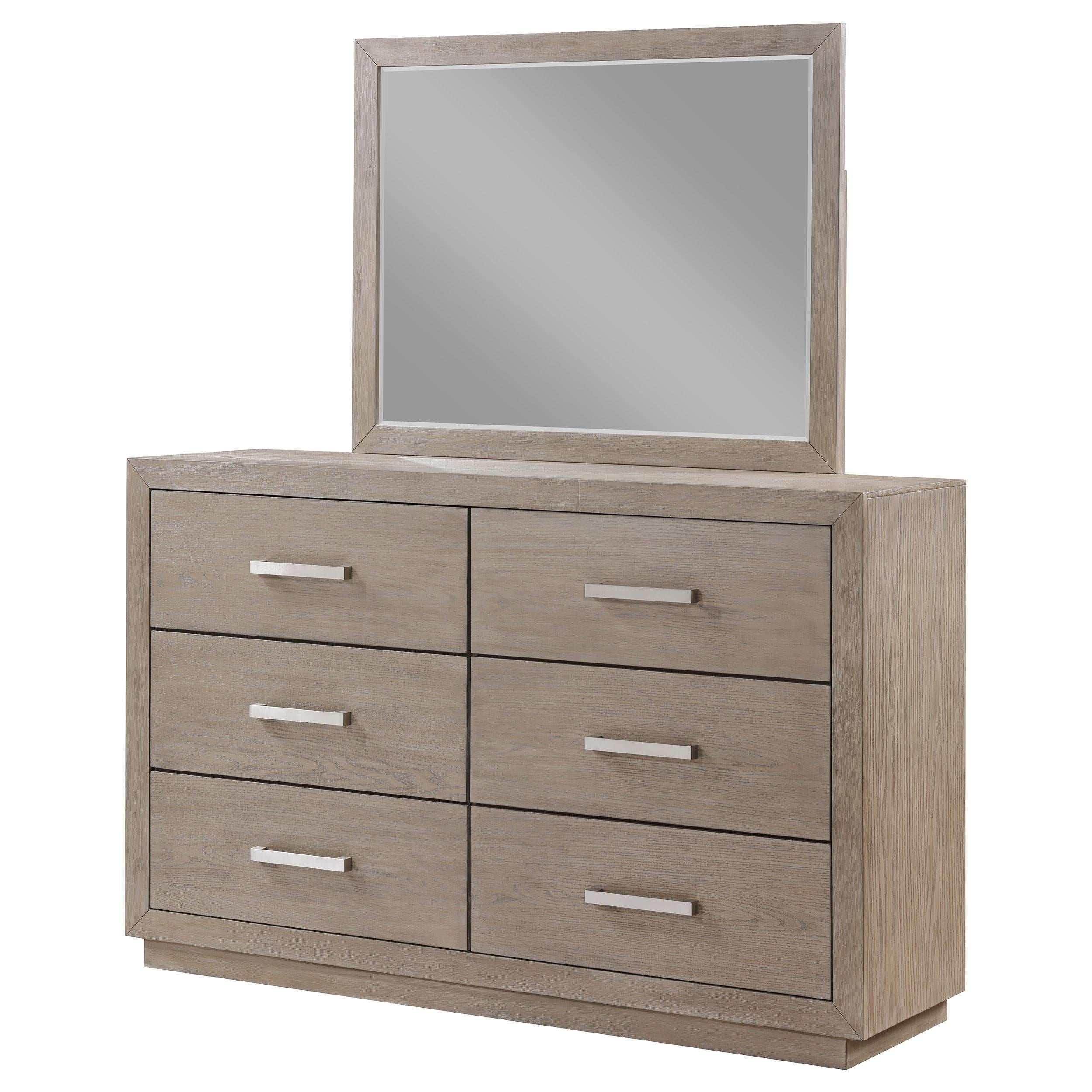 Kenora 6-drawer Dresser and Mirror Barley Brown - 224853M