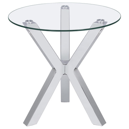 Kenzie 2-piece Round Coffee and End Table Set Chrome - 708128-S2
