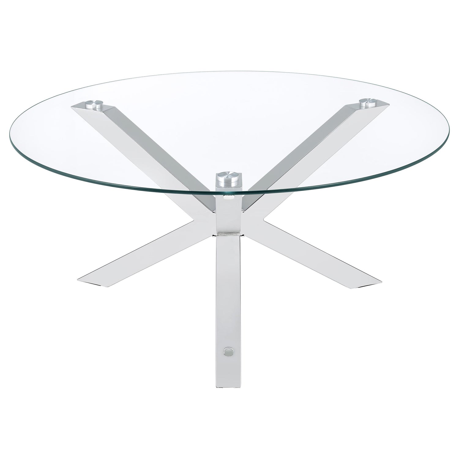 Kenzie 2-piece Round Coffee and End Table Set Chrome - 708128-S2