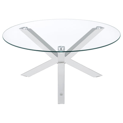 Kenzie 2-piece Round Coffee and End Table Set Chrome - 708128-S2