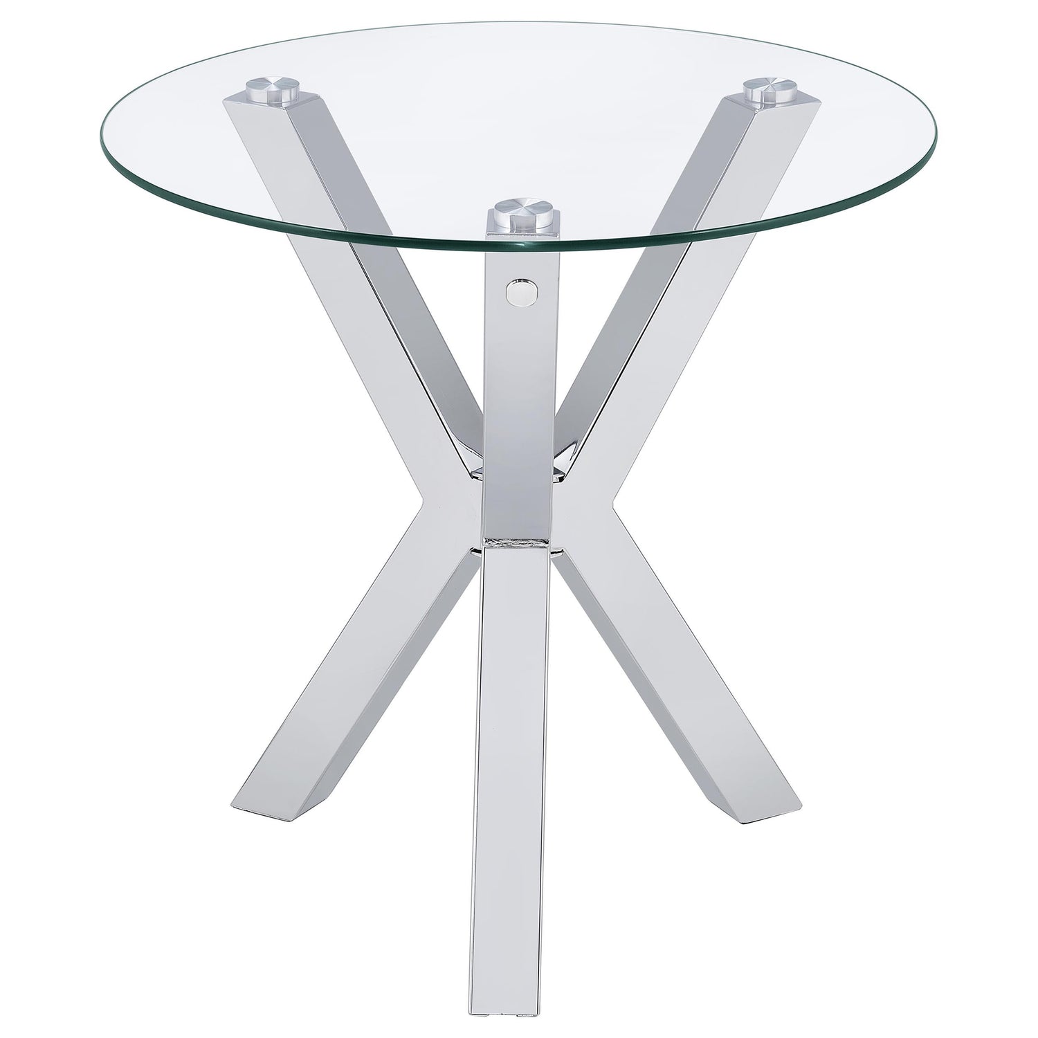 Kenzie 3-piece Round Coffee and End Table Set Chrome - 708128-S3