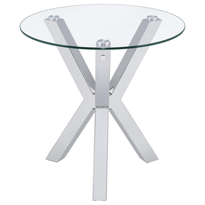 Kenzie 3-piece Round Coffee and End Table Set Chrome - 708128-S3