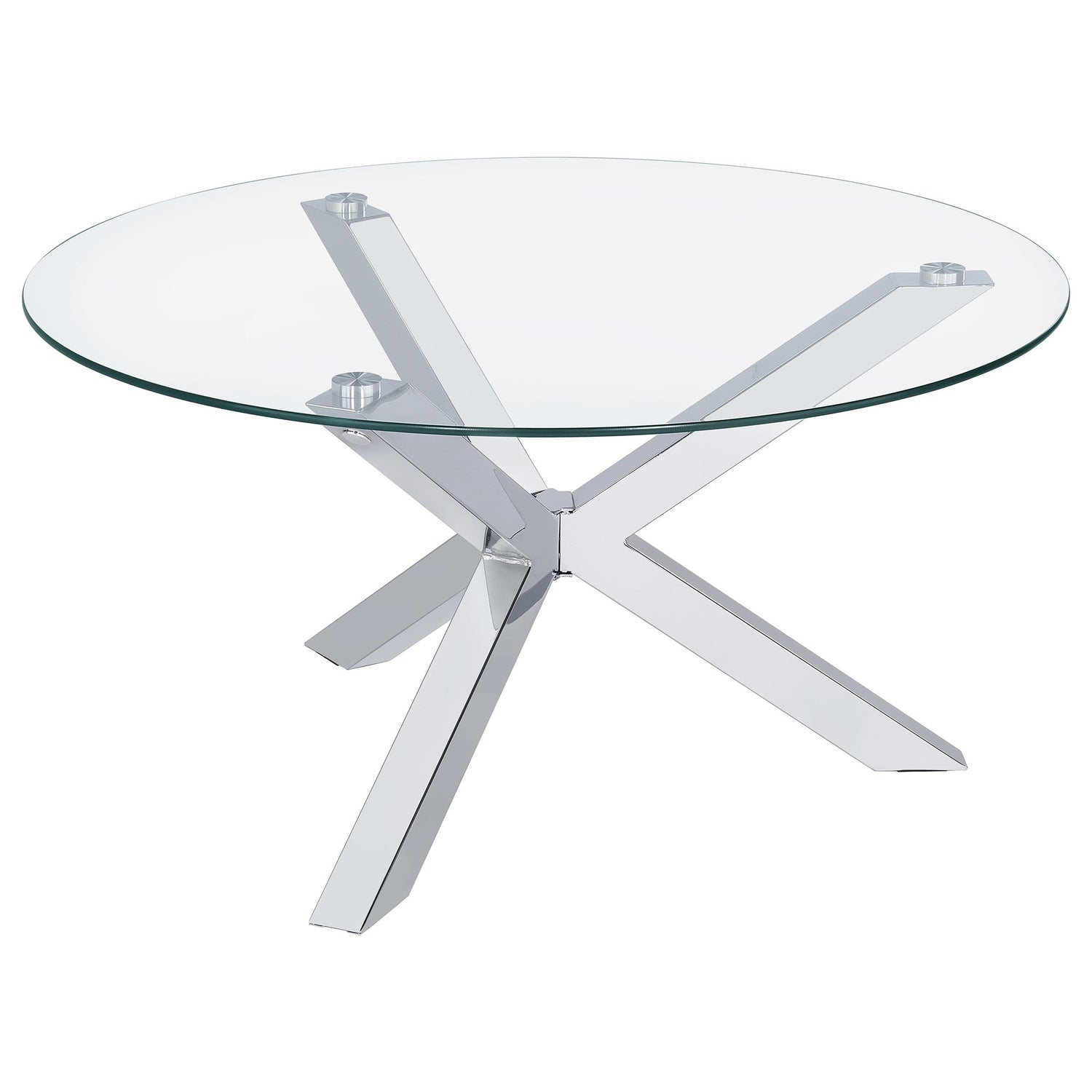 Kenzie 3-piece Round Coffee and End Table Set Chrome - 708128-S3