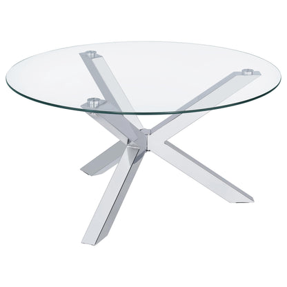 Kenzie 3-piece Round Coffee and End Table Set Chrome - 708128-S3