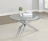 Kenzie Round Tempered Glass Top Cocktail Coffee Table Chrome - 708128