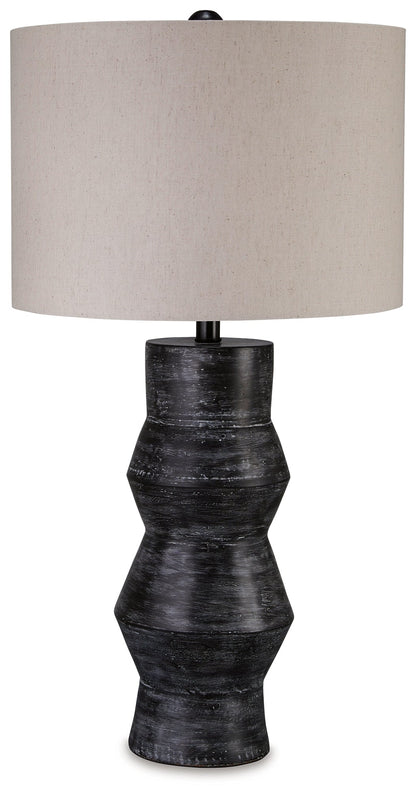 Kerbert Distressed Black Table Lamp - L100824