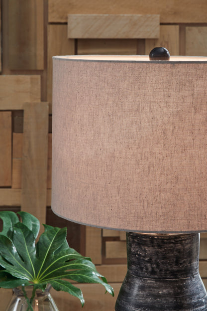 Kerbert Distressed Black Table Lamp - L100824