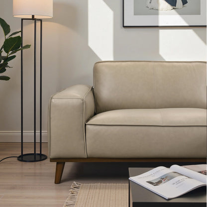 Kerrville Beige Leather Right Sectional Sofa - SEC00403804