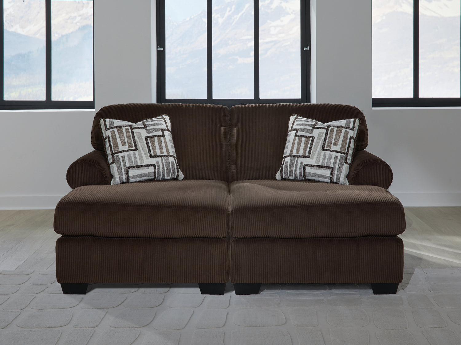 Kimlee Chocolate 2-Piece Super Chaise - PC35603S4