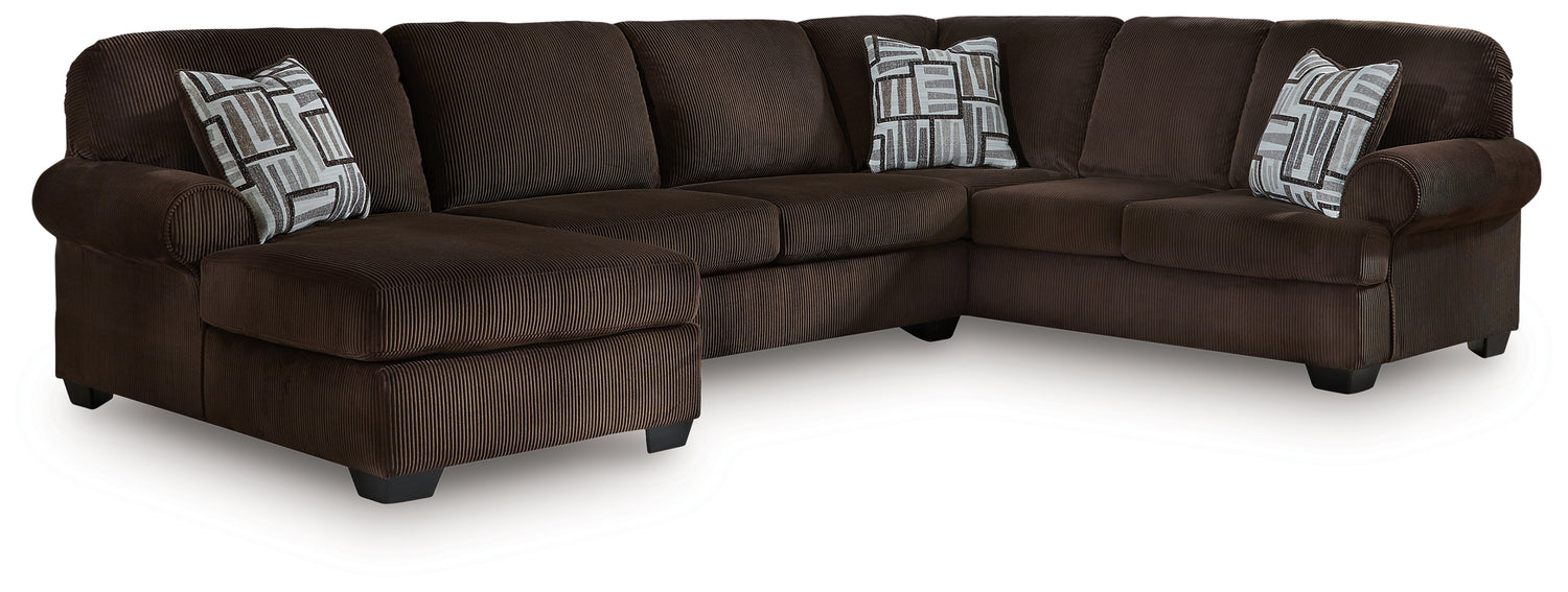 Kimlee Chocolate 3-Piece Sectional with Chaise - PC35603S1