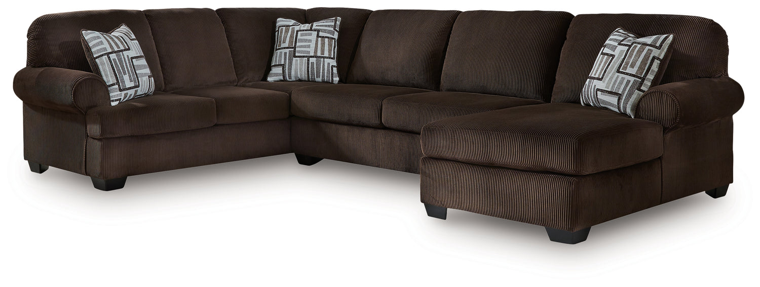 Kimlee Chocolate 3-Piece Sectional with Chaise - PC35603S2