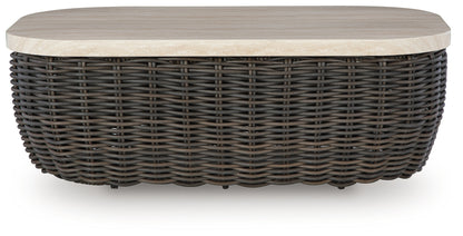 Kimora Beige/Dark Brown Outdoor Coffee Table - P711-701