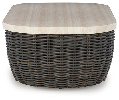Kimora Beige/Dark Brown Outdoor Coffee Table - P711-701
