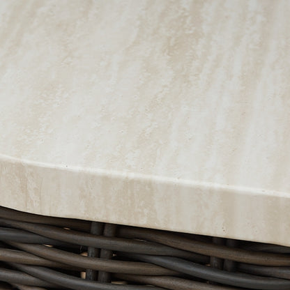 Kimora Beige/Dark Brown Outdoor End Table - P711-702