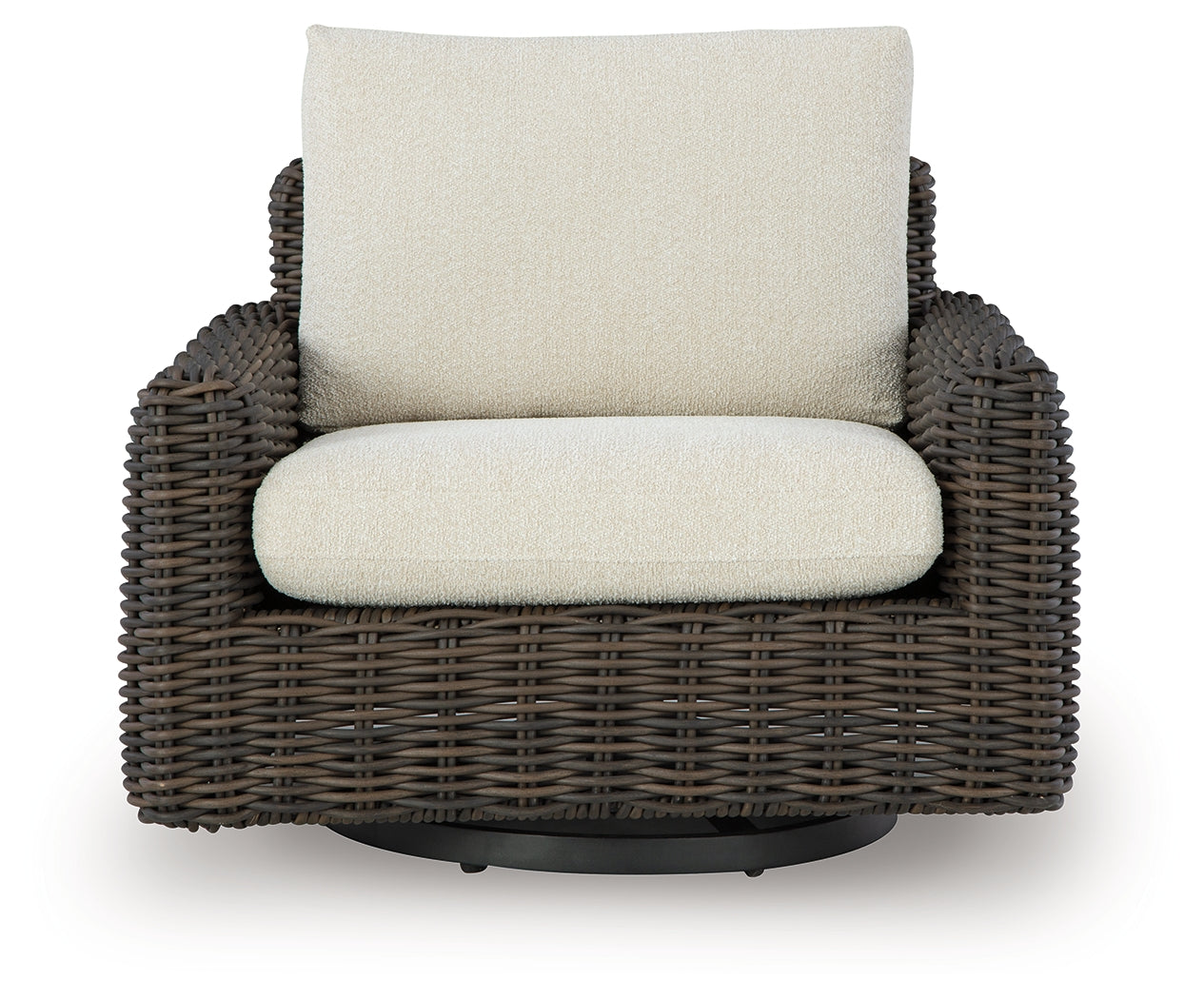 Kimora Beige/Dark Brown Outdoor Swivel Lounge Chair - P711-821