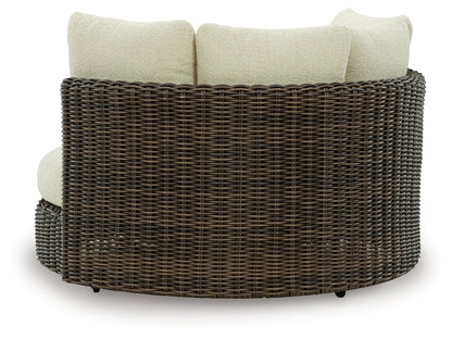 Kimora Beige/Dark Brown Outdoor Swivel Lounge Chair with Cushion - P711-810