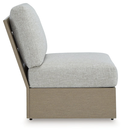 Kimpton Isle Brown/Beige Outdoor Armless Chair with Cushion - P704-846