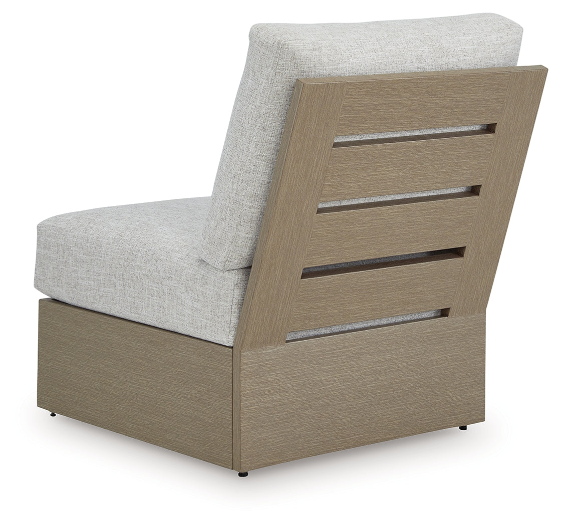Kimpton Isle Brown/Beige Outdoor Armless Chair with Cushion - P704-846