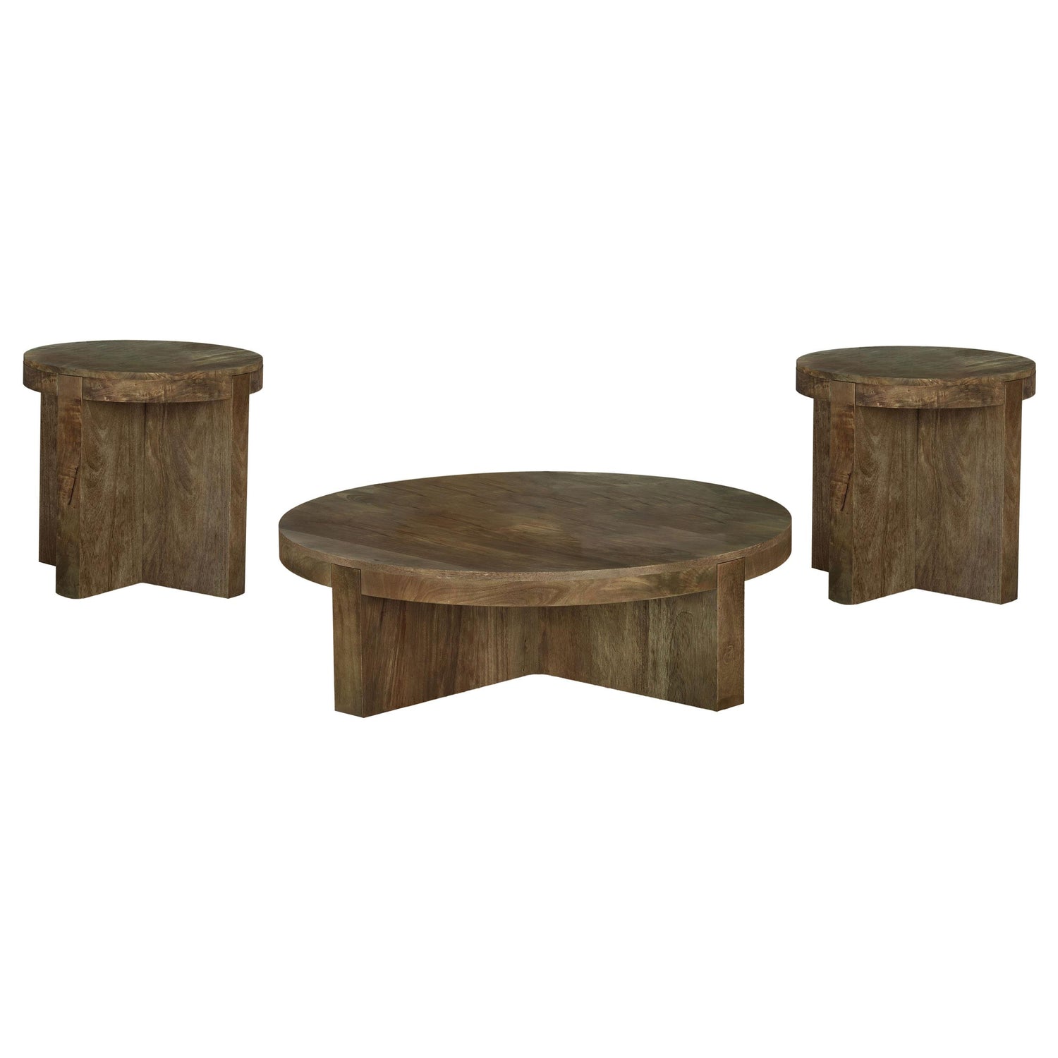 Kinkaid 3-piece Solid Wood Coffee and End Table Set Brown - 710138-S3