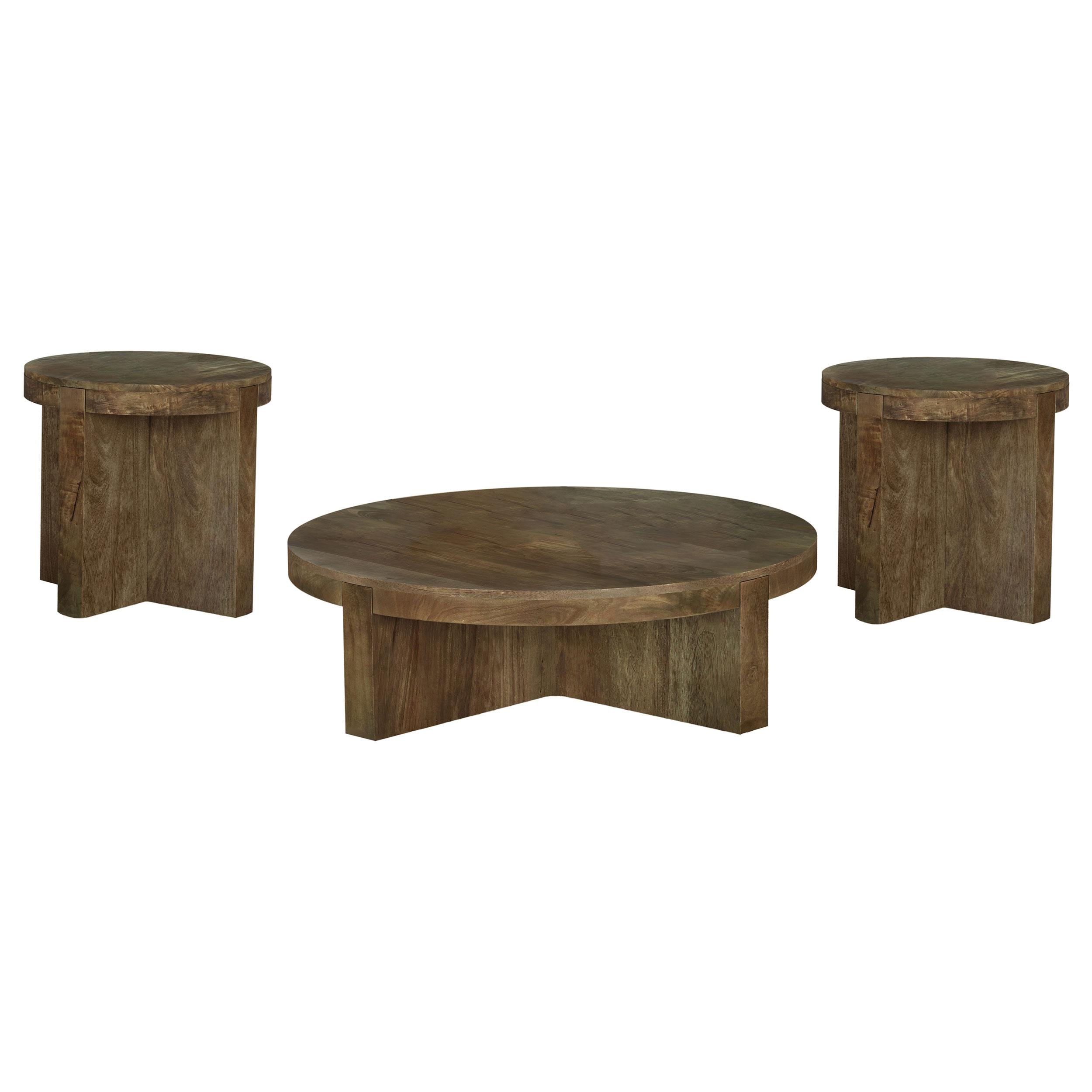 Kinkaid 3-piece Solid Wood Coffee and End Table Set Brown - 710138-S3