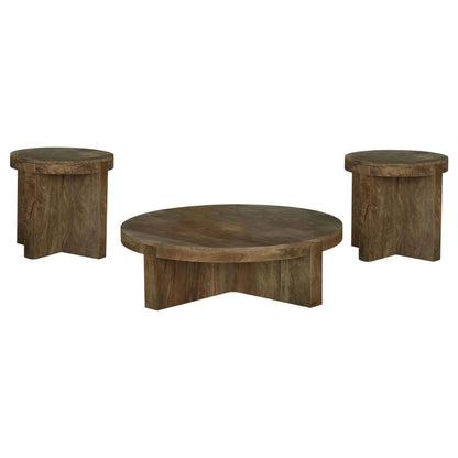 Kinkaid 3-piece Solid Wood Coffee and End Table Set Brown - 710138-S3