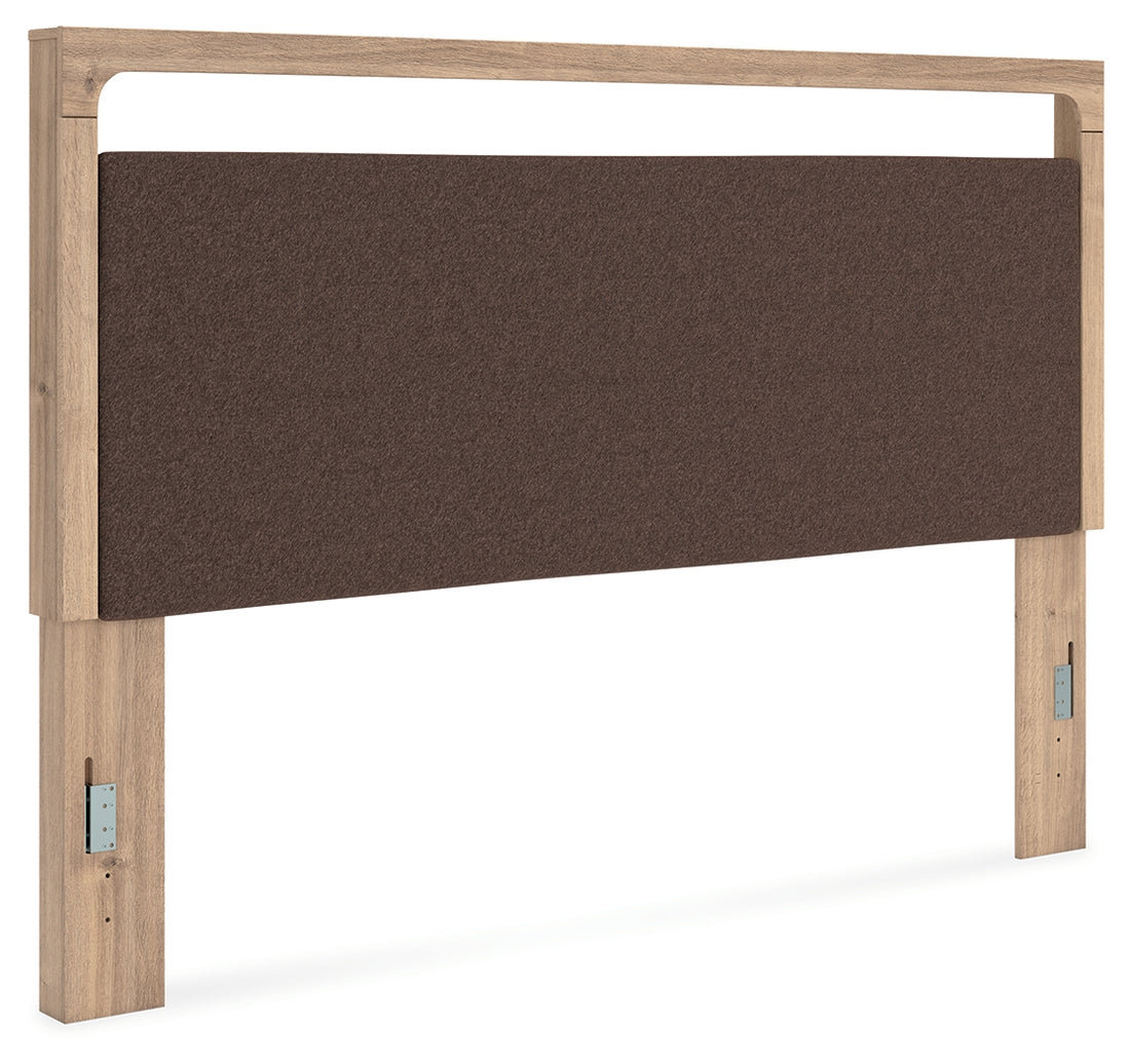 Kinlanni Tan/Brown King Upholstered Panel Headboard - PCB1360-58