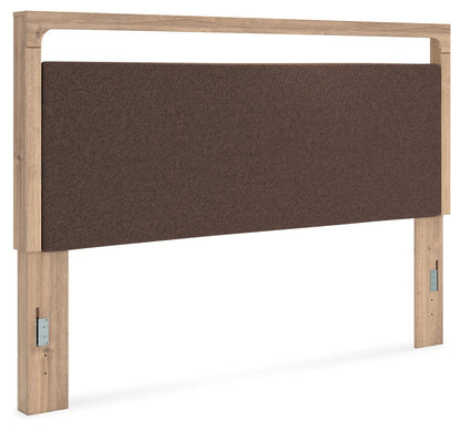 Kinlanni Tan/Brown King Upholstered Panel Headboard - PCB1360-58