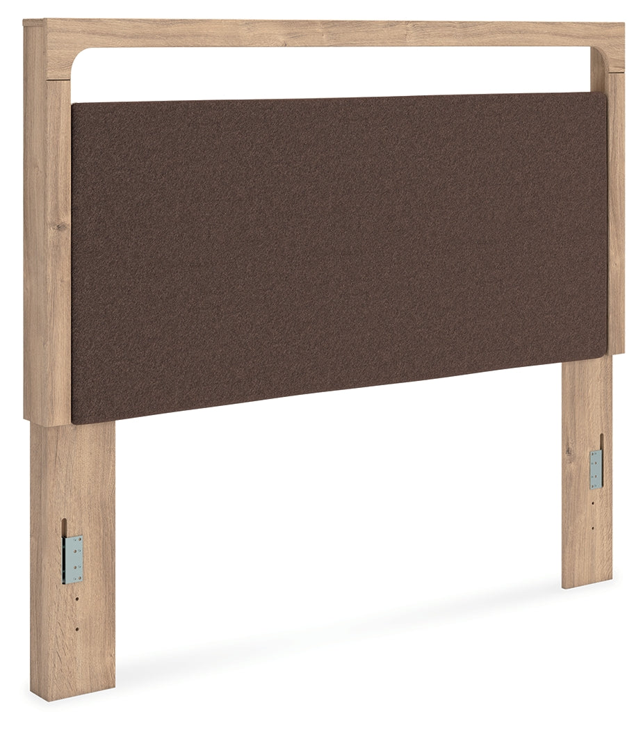 Kinlanni Tan/Brown Queen Upholstered Panel Headboard - PCB1360-57