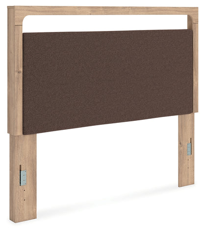 Kinlanni Tan/Brown Queen Upholstered Panel Headboard - PCB1360-57