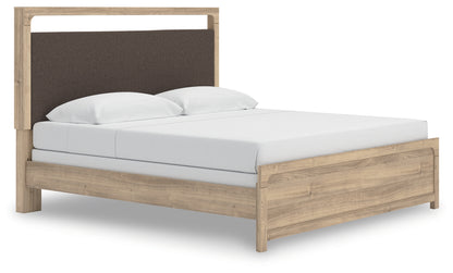 Kinlanni Tan King Upholstered Panel Bed - PCB1360B15