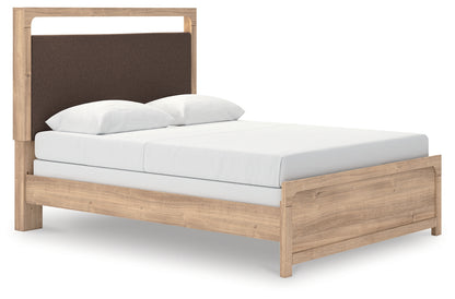 Kinlanni Tan Queen Upholstered Panel Bed - PCB1360B4