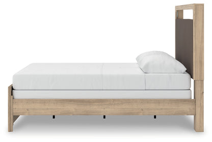 Kinlanni Tan Queen Upholstered Panel Bed - PCB1360B4