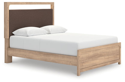 Kinlanni Tan Queen Upholstered Platform Bed - PCB1360B10
