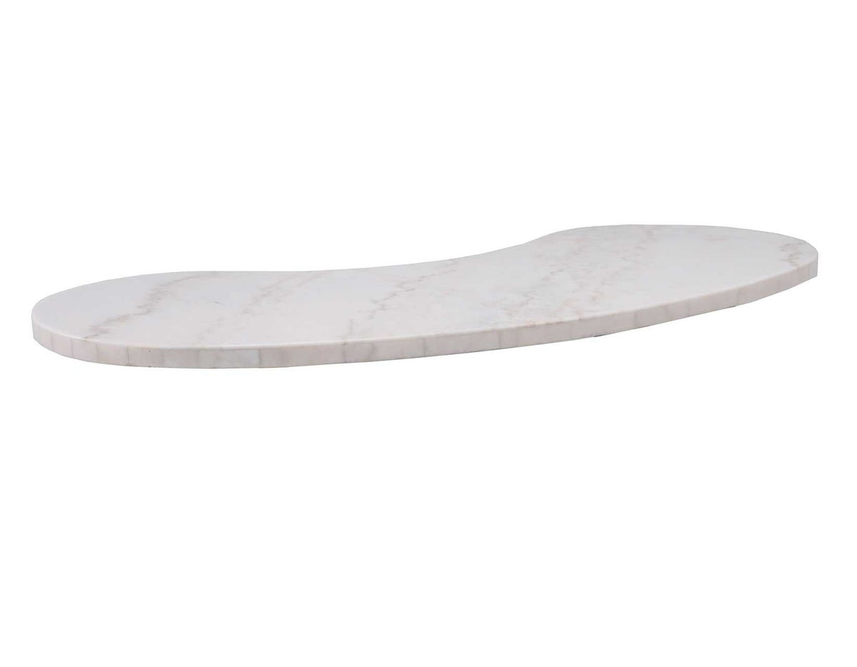 Kinsley White Marble Kidney Shape Desk Top