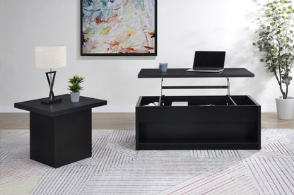 Knapp Lift Top Cocktail Coffee Table with Dual Drawers Black - 706228