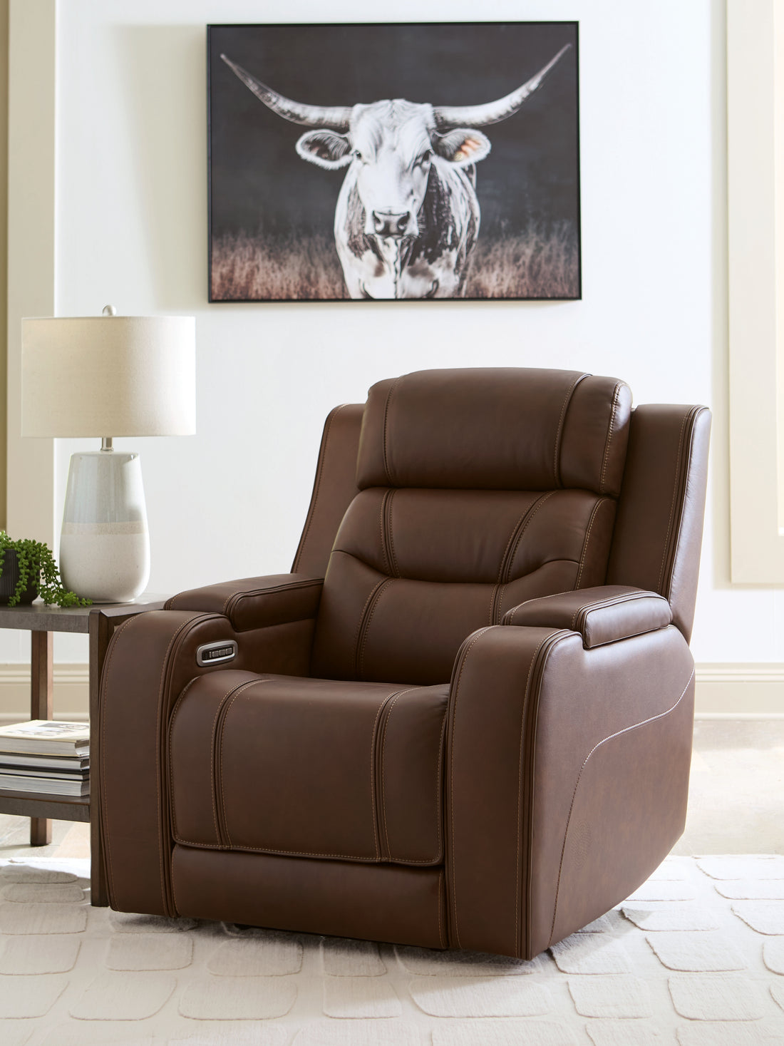 Knightington Brown Power Recliner with Audio Seating - PCU1160213A