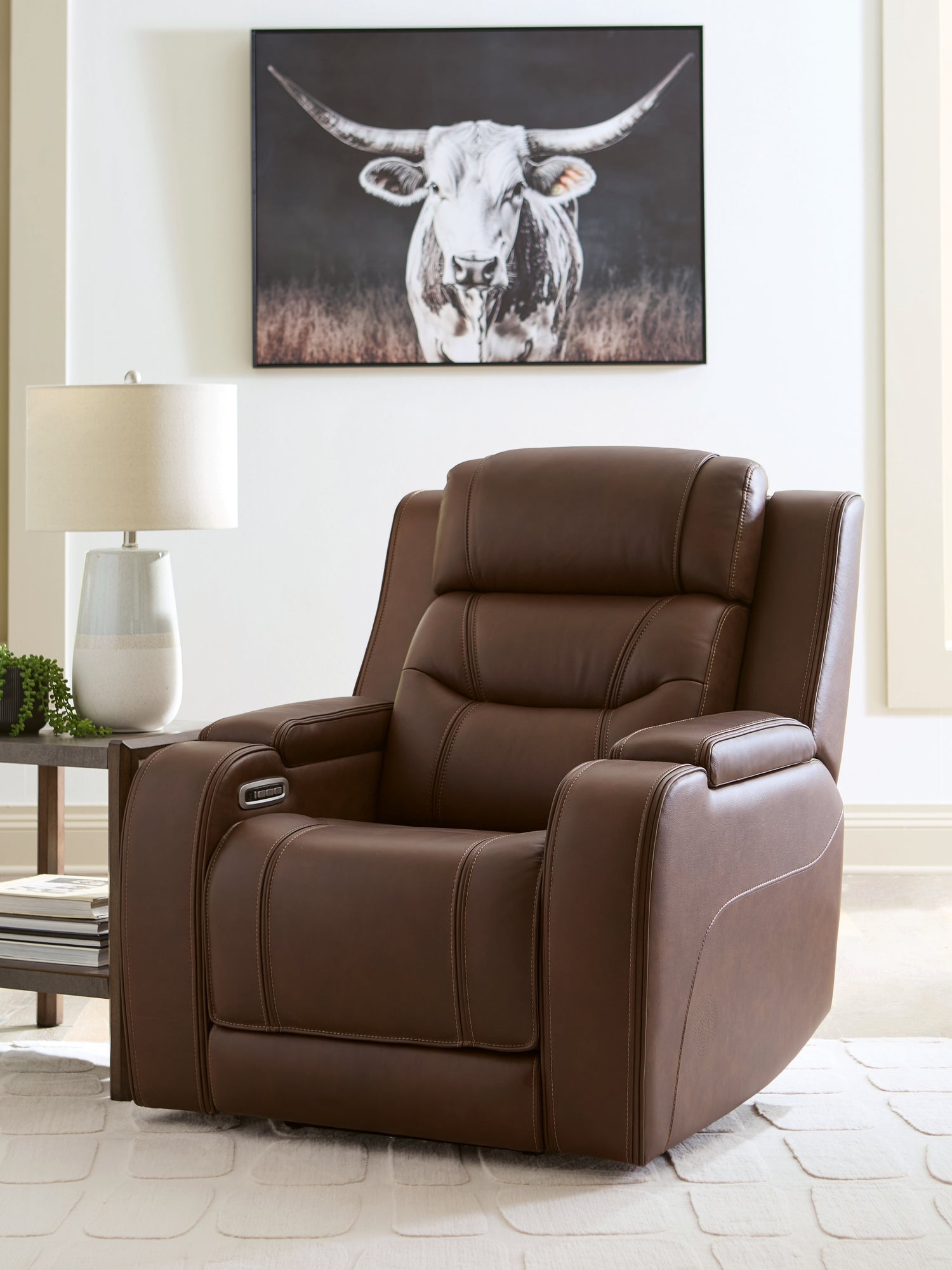 Knightington Brown Power Recliner with Audio Seating - PCU1160213A