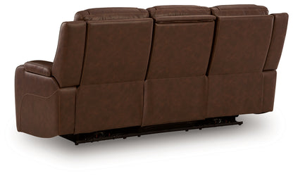 Knightington Brown Power Reclining Sofa with Audio Seating - PCU1160215A