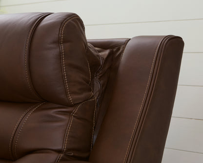 Knightington Brown Power Reclining Sofa with Audio Seating - PCU1160215A