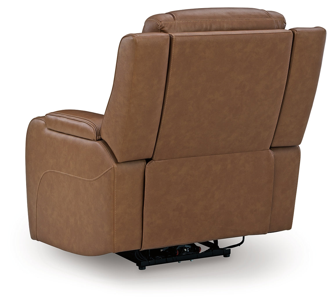 Knightington Caramel Power Recliner with Audio Seating - PCU1160013A
