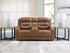 Knightington Caramel Power Reclining Loveseat with Audio Seating - PCU1160018A