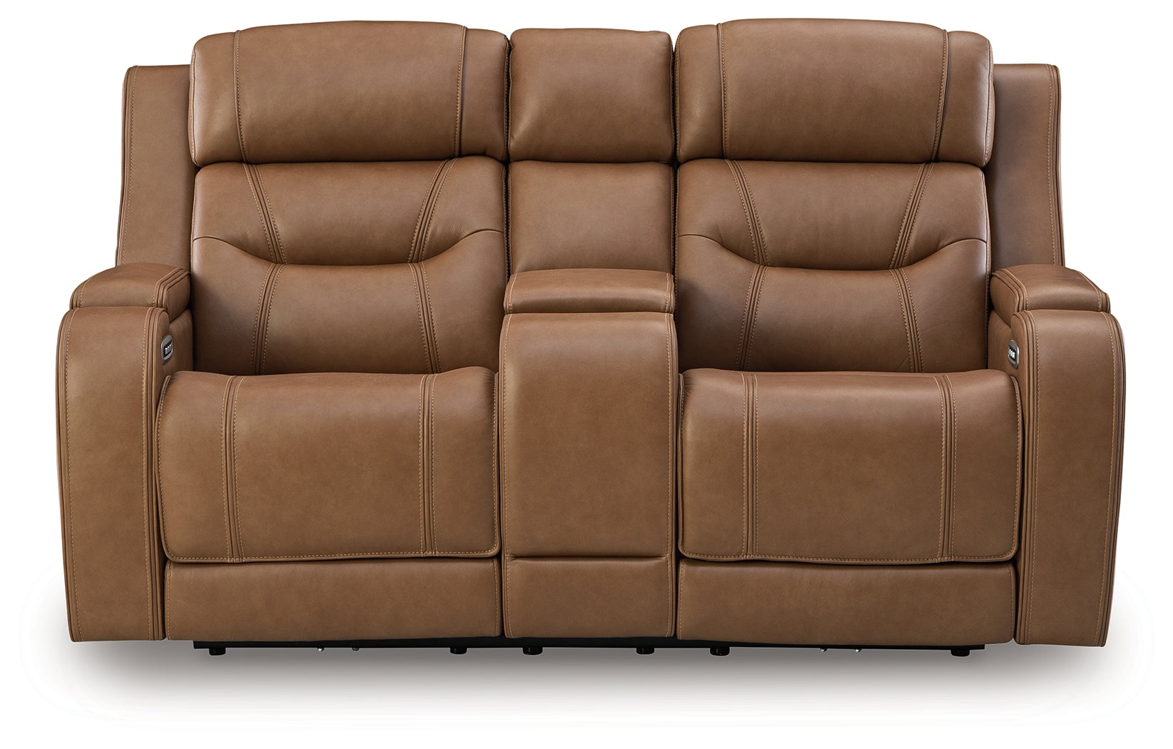 Knightington Caramel Power Reclining Loveseat with Audio Seating - PCU1160018A
