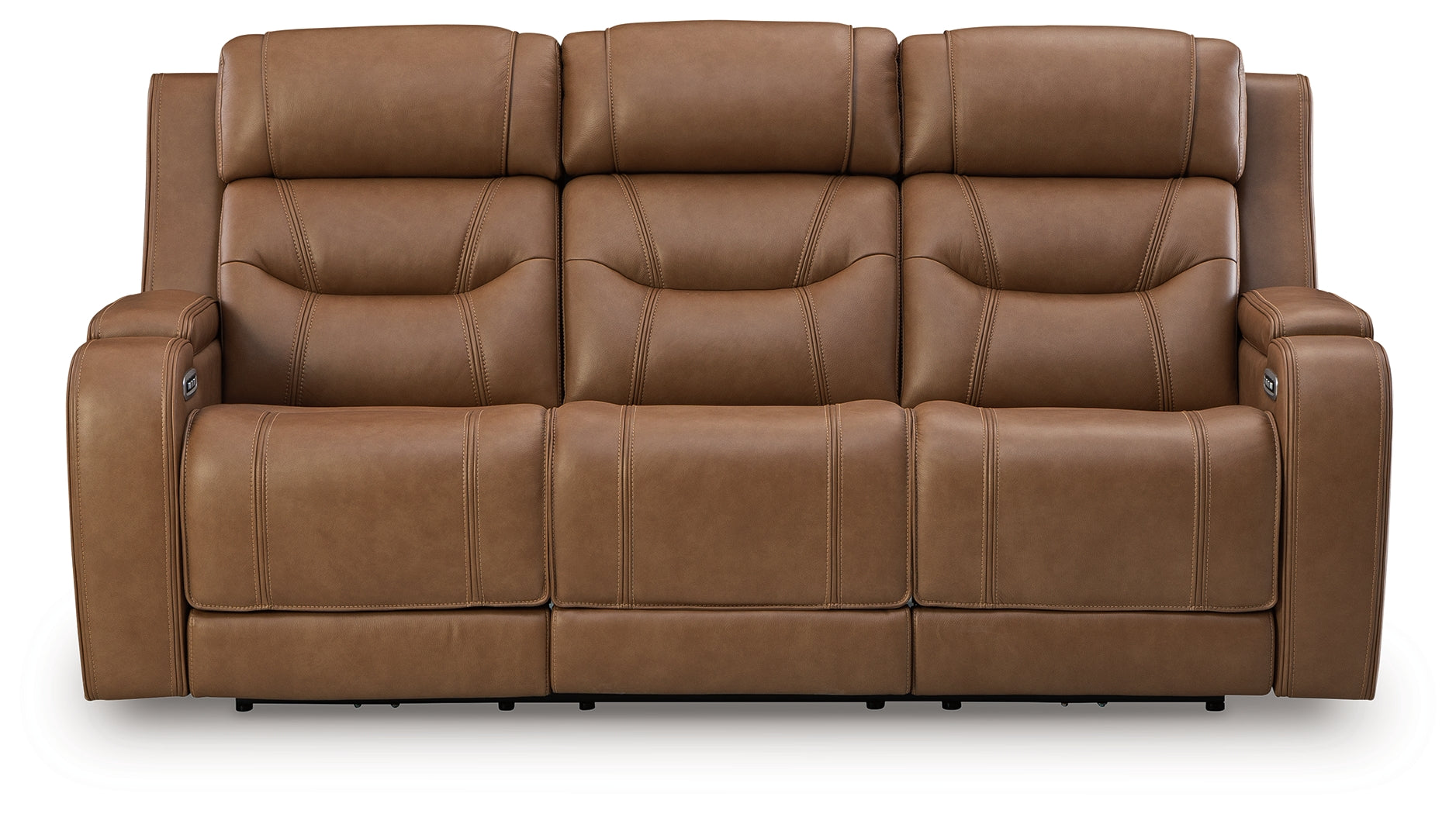 Knightington Caramel Power Reclining Sofa with Audio Seating - PCU1160015A
