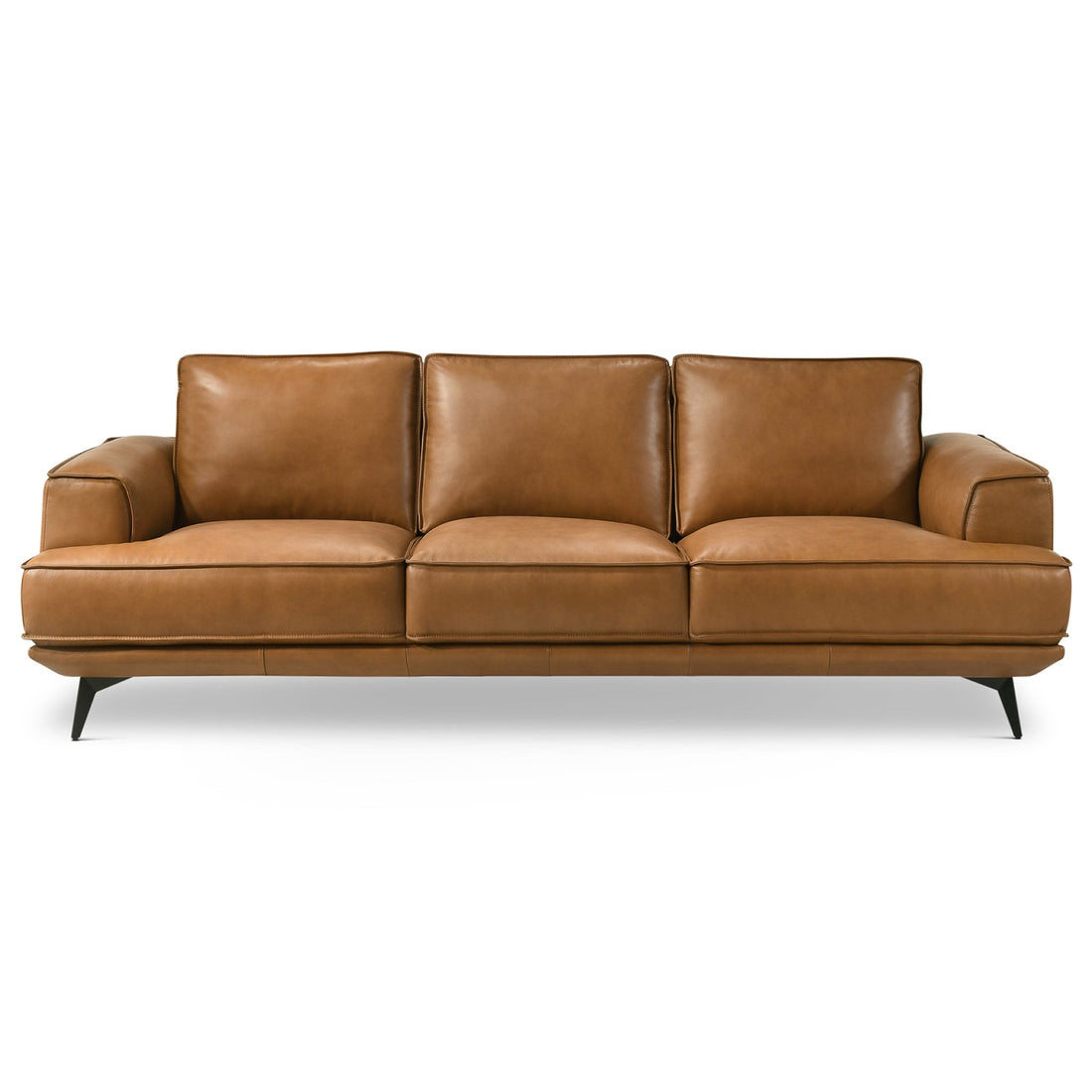 Knox Genuine Tan Leather Comfortable Sofa - SOF00407501